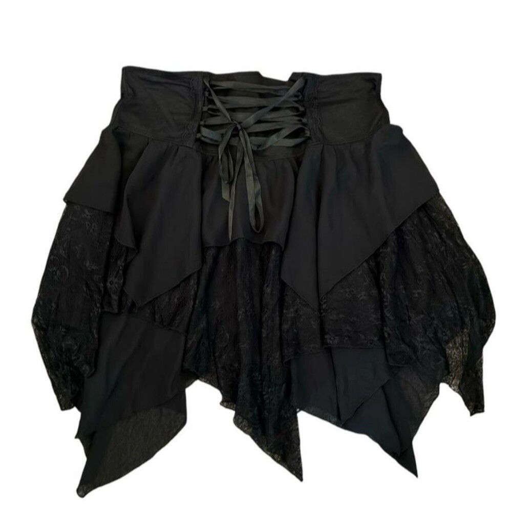 Widow Secretly Spellbound Waist Cinching Skirt Lace-Up Black 2X